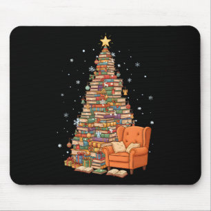 Lustige Weihnachtsbücher Baum Buchliebhaber Lehrer Mousepad