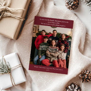 Lustige Weihnachtsfamilienfoto Feiertagskarte