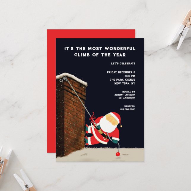 Lustige Weihnachtsfeier Einladung (Vorderseite/Rückseite Beispiel)