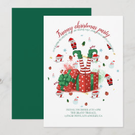 Lustige Weihnachtsfeier-Einladung Dankeskarte