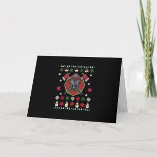 Lustige Weihnachtsgeschenke für Feuerwehrliebhaber Feiertagskarte