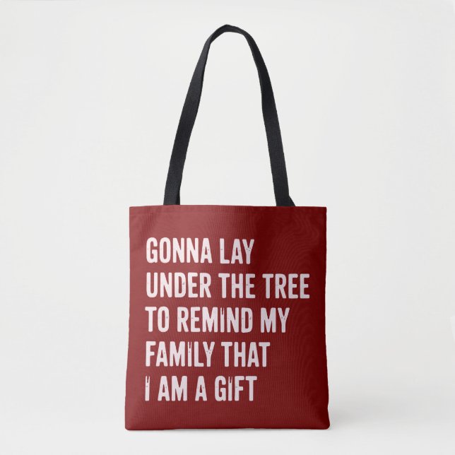 Lustige Weihnachtsgeschenke unter dem Baum Tasche (Vorderseite)