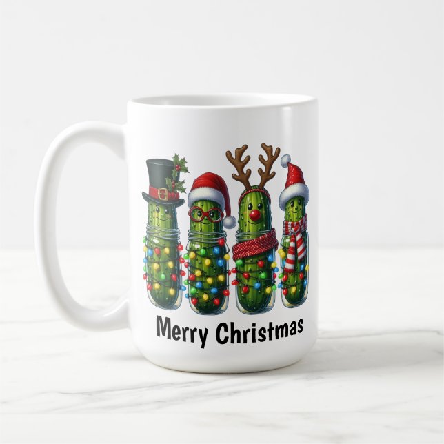 Lustige Weihnachtsgurke Kaffeetasse (Links)
