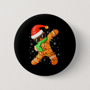 Lustige Weihnachtsjungen Kinder Dabbing Lebkuchen Button