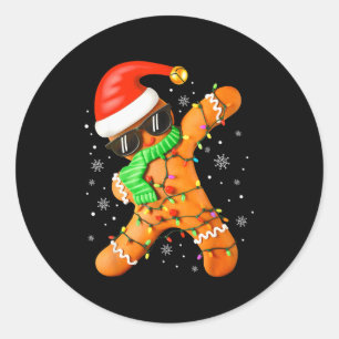 Lustige Weihnachtsjungen Kinder Dabbing Lebkuchen  Runder Aufkleber