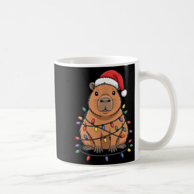 Lustige Weihnachtskapybara Süße Cartoon Gestaltung Kaffeetasse (Rechts)