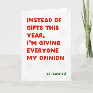 Lustige Weihnachtskarte anstelle von Geschenken Me Karte
