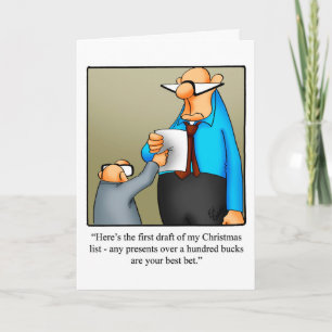 Lustige Weihnachtskarte "Erster Weihnachtslisten-E Feiertagskarte