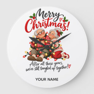 Lustige Weihnachtskarte für Paare mit individuelle Große Wanduhr