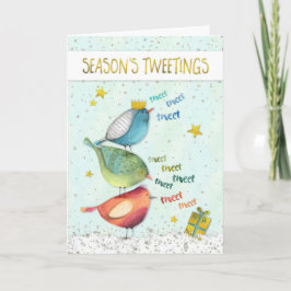 Lustige Weihnachtskarte - Jahreszeiten Tweetings Feiertagskarte