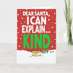 Lustige Weihnachtskarte Lieber Santa, ich kann es Karte