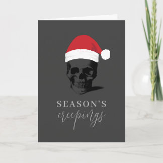 Lustige Weihnachtskarte Seasons Creepings Schädel Karte