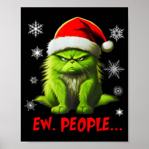 Lustige Weihnachtskatze Ew Leute Meowy Katzenliebh Poster
