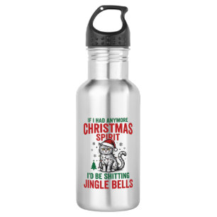 Lustige Weihnachtskatze Geist Vintage Gravur Desig Edelstahlflasche