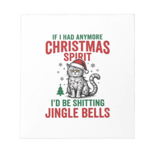 Lustige Weihnachtskatze Geist Vintage Gravur Desig Notizblock