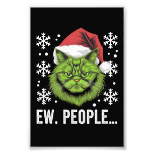 Lustige Weihnachtskatze Igitt Leute Meowy Katzenli Fotodruck