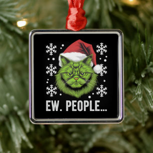 Lustige Weihnachtskatze Igitt Leute Meowy Katzenli Ornament Aus Metall