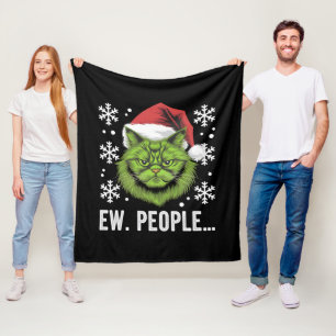 Lustige Weihnachtskatze Igitt Leute Miezekatzenlie Fleecedecke