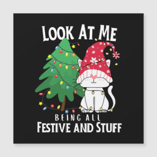  Lustige Weihnachtskatze Magnetkarte