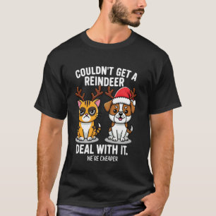 Lustige Weihnachtskatze und Hund konnten keinen Re T-Shirt