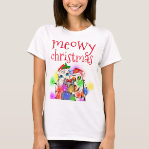 Lustige Weihnachtskatzen-Liebhaber-grundlegender T T-Shirt