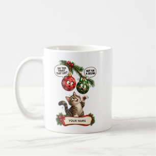 Lustige Weihnachtskatzen-Ornamente Kaffeetasse