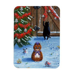 Lustige Weihnachtskatzen und Mäuse Creationarts Magnet
