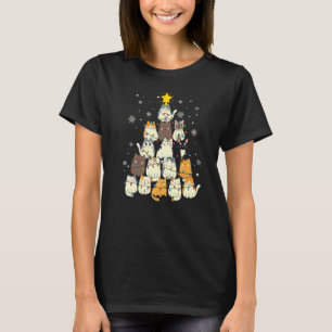 Lustige Weihnachtskatzen Xmas Baum T-Shirt