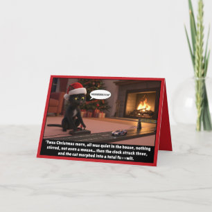 Lustige Weihnachtskatzenkarte Karte