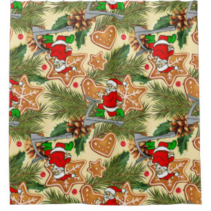 lustige Weihnachtskekse Duschvorhang