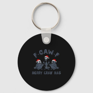 Lustige Weihnachtskrähe Grafik – F-caw-f Frohe Cra Schlüsselanhänger