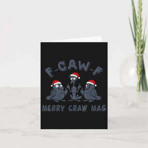 Lustige Weihnachtskrähe Grafik – F-caw-f Frohe Krä Karte