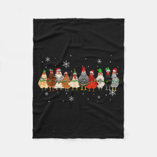 Lustige Weihnachtsküken Xmas Hühnerhof Tiere Fleecedecke