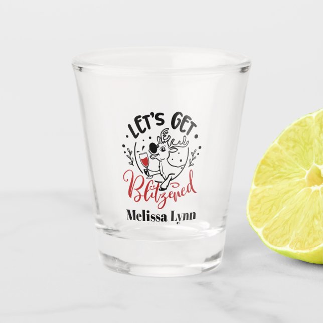 lustige Weihnachtskunst Schnapsglas (Vorderseite)