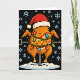 Lustige Weihnachtslichter umwickelte Rotisserie-Hä Karte