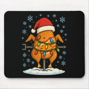 Lustige Weihnachtslichter umwickelte Rotisserie-Hä Mousepad