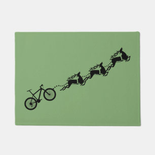 Lustige Weihnachtsmann-Fahrrad-Türmatte mit Rentie Fußmatte