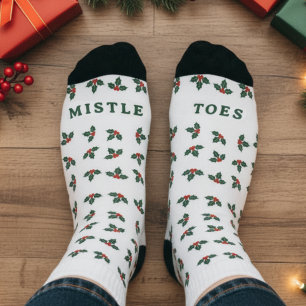Lustige Weihnachtsmistelzweige Mistelzweig Socken