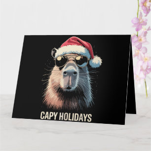 Lustige Weihnachtsmütze Capy Feiertage Xmas Capyba Karte