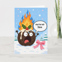 Lustige Weihnachtspudding-Personalisierte Karte