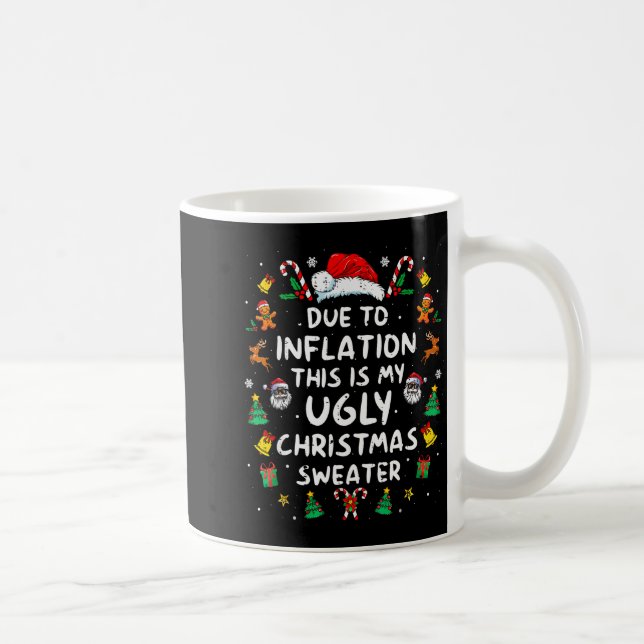 Lustige Weihnachtspullover wegen Inflation hässlic Kaffeetasse (Rechts)