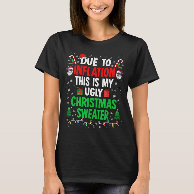 Lustige Weihnachtspullover wegen Inflation hässlic T-Shirt (Vorderseite)
