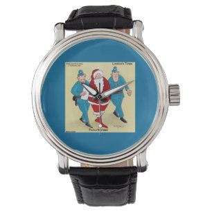 Lustige Weihnachtsuhr Police Navidad Armbanduhr