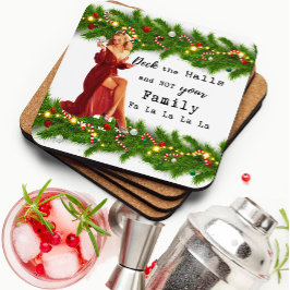 Lustige Weihnachtsuntersetzer Retro Beste Freundin Getränkeuntersetzer