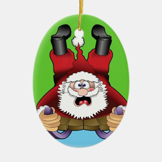 Lustige Weihnachtsverzierung Keramik Ornament (Vorne)