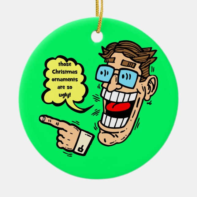 lustige Weihnachtsverzierung Keramikornament (Vorne)
