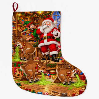 Lustige Weihnachtswerkstatt Chaos Weihnachten Großer Weihnachtsstrumpf