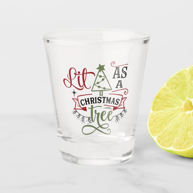 lustige Weihnachtswortkunst Schnapsglas (Vorderseite)