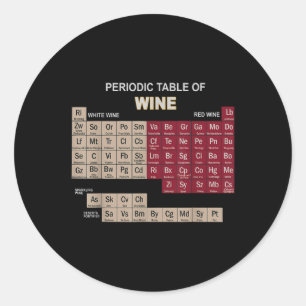 Lustige Wein-Shirts Periodensystem der Elemente Te Runder Aufkleber
