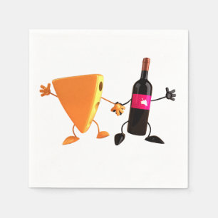 Lustige Wein- und Käseparty Serviette